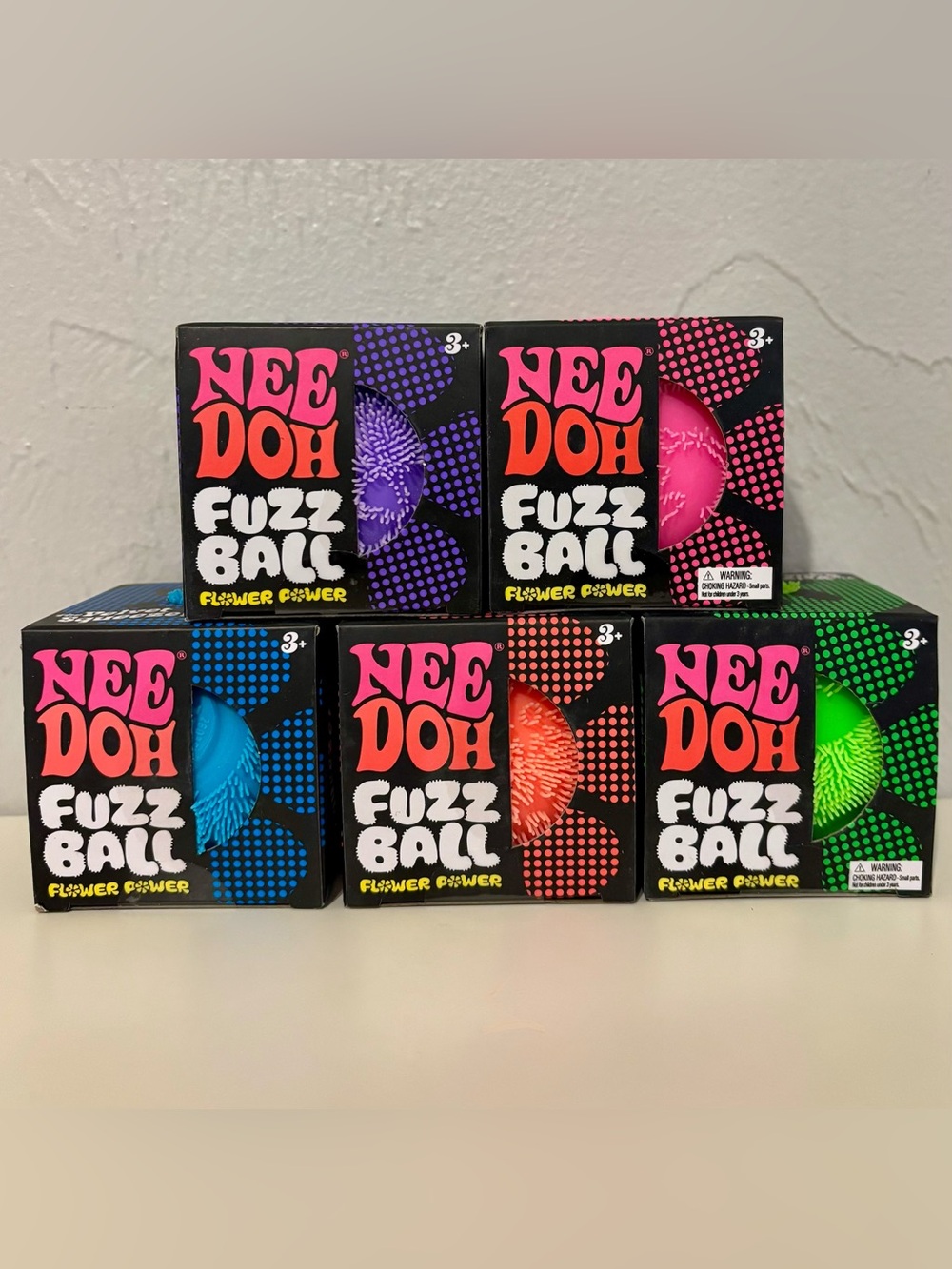 Needoh Fuzzball Flower Power Bundle of 5